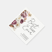 Beste dag ooit | Wijnrood bloemendecor herfsttrouw Servet (Hoek)