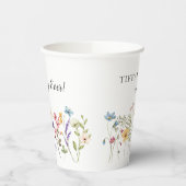 Beste Dag Ooit Wildflower Bloemen Bruiloft Custom Papieren Bekers (Links)