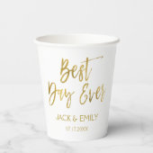 Beste dag ooit wit en goud folie papieren bekers (Achterkant)