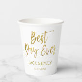 Beste dag ooit wit en goud folie papieren bekers (Voorkant)