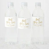 Beste dag ooit wit en goud folie waterfles etiket (Flessen)