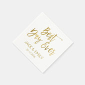 Beste dag ooit witte en gouden folie servetten (Hoek)