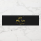 Beste dag ooit zwart en goud folie waterfles etiket (Enkel label)