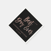 Beste dag ooit zwart en Roos goudfolie servetten (Hoek)