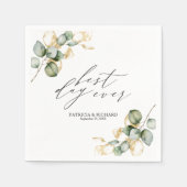 Beste dag ooitElegant Goud Groen Bruiloft servette Servet (Voorkant)