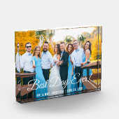 Beste dag op bruiloft Foto Block Wide (Links)