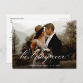 Beste dag op legante bruiloft Dank je foto Briefkaart (Voorkant / Achterkant)