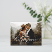 Beste dag op legante bruiloft Dank je foto Briefkaart (Staand voorkant)