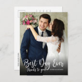 Beste dag op legante bruiloft Dank je foto Briefkaart (Voorkant / Achterkant)
