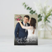 Beste dag op legante bruiloft Dank je foto Briefkaart (Staand voorkant)
