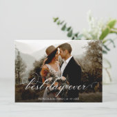 Beste dag op legante bruiloft Dank je foto Kaart (Staand voorkant)