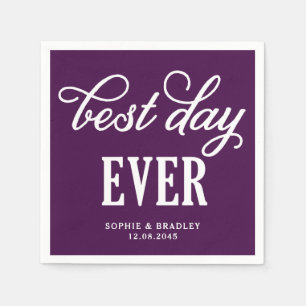 Beste dag Paarse moderne kalligrafie Servet