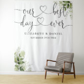 Beste dag script groene huwelijksfotobehang wandkleed (In situ)