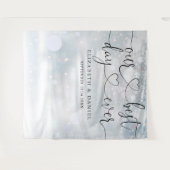 Beste Dag Script Winter Bruiloft Foto Achtergrond Wandkleed (Voorkant (horizontaal))