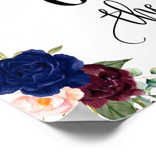 Beste dag trouwdag ja dag marineslot poster (Hoek)