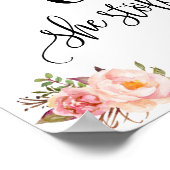 Beste dag trouwdatum: dag roze bloem poster (Hoek)