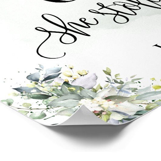 Beste dag trouwdatum ja dag eucalyptus succulent poster (Hoek)