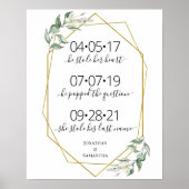 Beste dag trouwdatum ja dag groen goud poster (Voorkant)