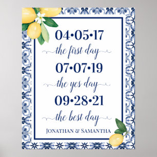 Beste dag Trouwdatum Ja-dag Mediterraan Poster