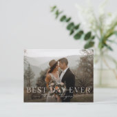 Beste dag van de bruiloft Dank u Briefkaart (Staand voorkant)