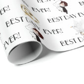 Beste dag van de huwelijksfeestdag cadeaupapier (Rol Hoek)