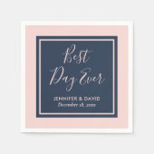 Beste dag van de marineblauw en het blinde huwelij servet (Voorkant)