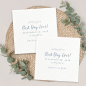 Beste dag van het huwelijk Elegant Party Dusty Blu Servet