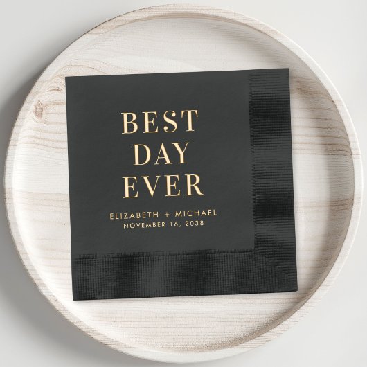 Beste dag van het huwelijk folie servetten