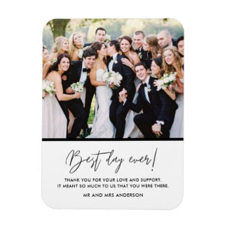 Beste dag van het huwelijk Foto: Bedankt Magnet Magneet