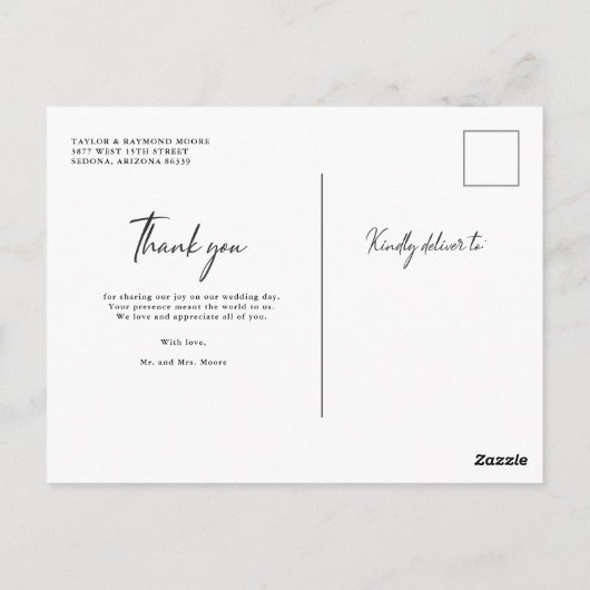 Beste dag van het huwelijk Foto Collage Hartelijk  Briefkaart (Achterkant)