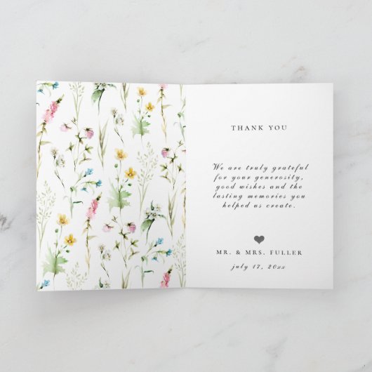 Beste dag van het huwelijk Foto Hartelijk dank Bedankkaart (Binnen)