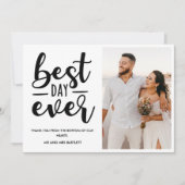 Beste dag van het huwelijk Foto Hartelijk dank Bedankkaart (Voorkant)