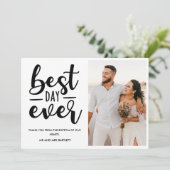 Beste dag van het huwelijk Foto Hartelijk dank Bedankkaart (Staand voorkant)