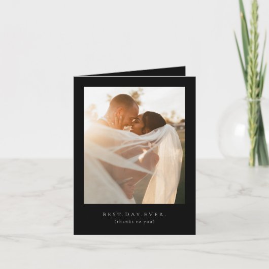 Beste dag van het huwelijk Foto Hartelijk dank Bedankkaart (Voorkant)