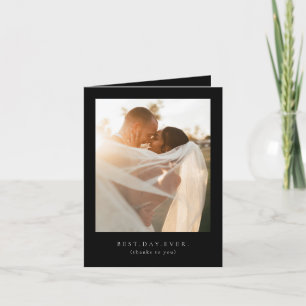 Beste dag van het huwelijk Foto Hartelijk dank Bedankkaart