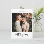 Beste dag van het huwelijk Foto Hartelijk dank Bedankkaart (Staand voorkant)