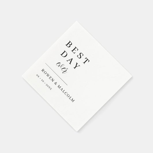 Beste dag van het huwelijk servet (Hoek)