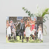 Beste dag van het moderne huwelijk Hartelijk dank Kaart (Staand voorkant)