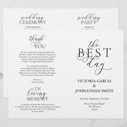 Beste dag, weddenschappen, vouwbaar programma (Voorkant / Achterkant)