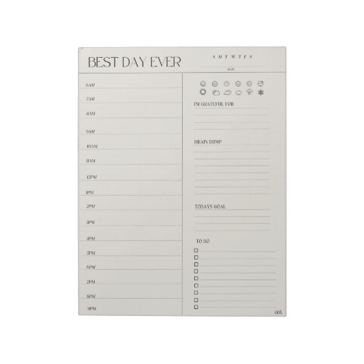 Beste dagplanner, 11 inch x 8,5 inch Notitieblok - (Linkerzijde)