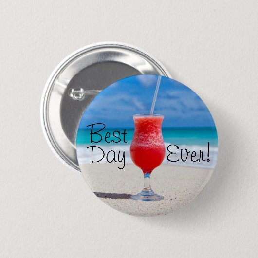 Beste dagstrand ronde button 5,7 cm (Voorkant /achterkant)