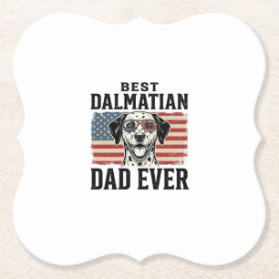 Beste Dalmatische Vader Ooit Patriottisch Hond Shi Kartonnen Onderzetters