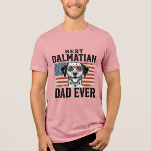 Beste Dalmatische Vader Ooit Patriottisch Hond Shi Tri-Blend Shirt