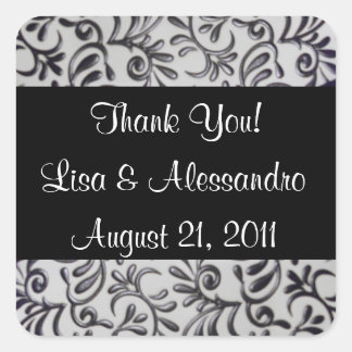 Beste Dank u Favor Tags Naam en datum Vierkante Sticker