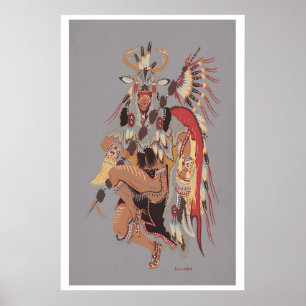 Beste danser Indiaanse vintage illustratie Poster