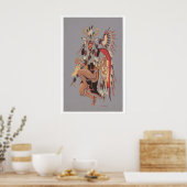Beste danser Indiaanse vintage illustratie Poster (Keuken)