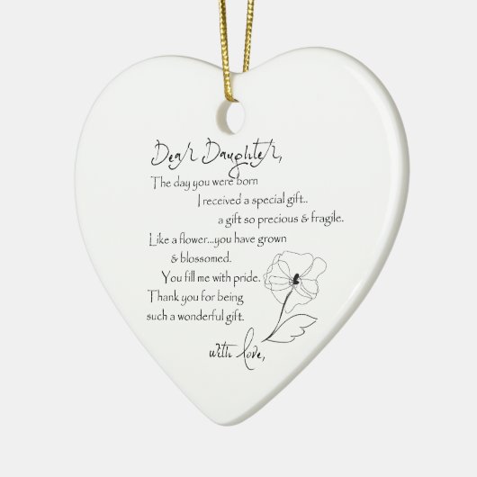 Beste Daughter Heart Ornament (Links)