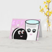 Beste de vrienden voor altijd melk en koekje BFF Kaart (Gele Bloem)