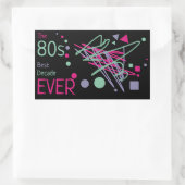 Beste decennium ooit roze Paarse Blauwgroen vormen Rechthoekige Sticker (Tas)