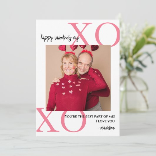 Beste deel van me xoxo romantische foto Valentijns Feestdagenkaart (Staand voorkant)